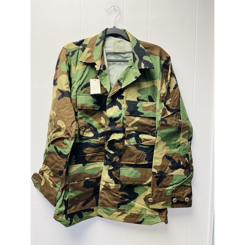 BDU Camo Combat Shirt SM Reg Hot Weather Military Hunting Camping Ripstop NOS